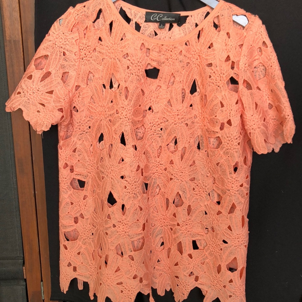 GC Collection shirt lace woman’s top short sleeve size L